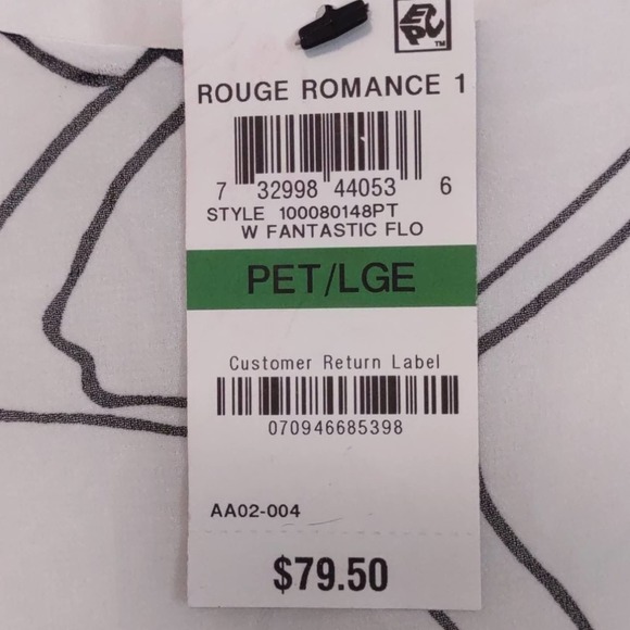 Alfani Floral Print Pleat Sleeve Top Petite Large - Picture 7 of 13